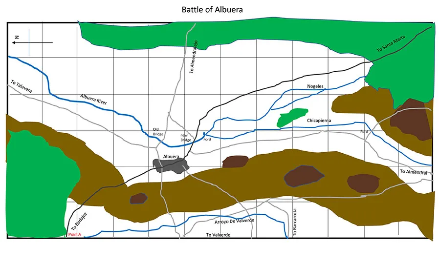 Charge! Eagles Rising Battle of Albuera Scenario Book Map